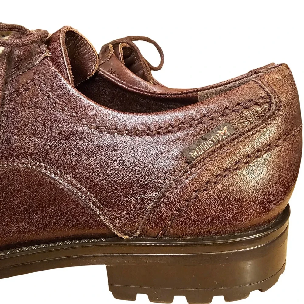 Mephisto Brown Leather Oxford Dress Shoes Men US 9 EUR 8.5 Air‎ Jet Comfort